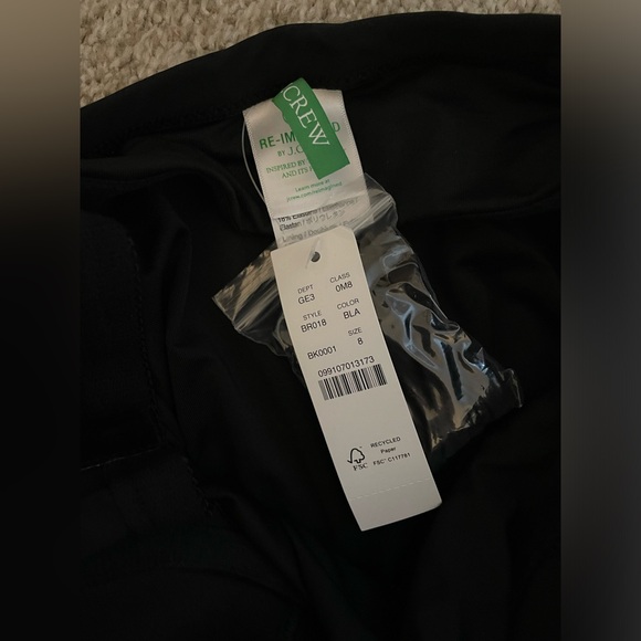 J. CREW Twist Front Bandeau One Piece Swimsuit Black NWT size 8 - Picture 3 of 3